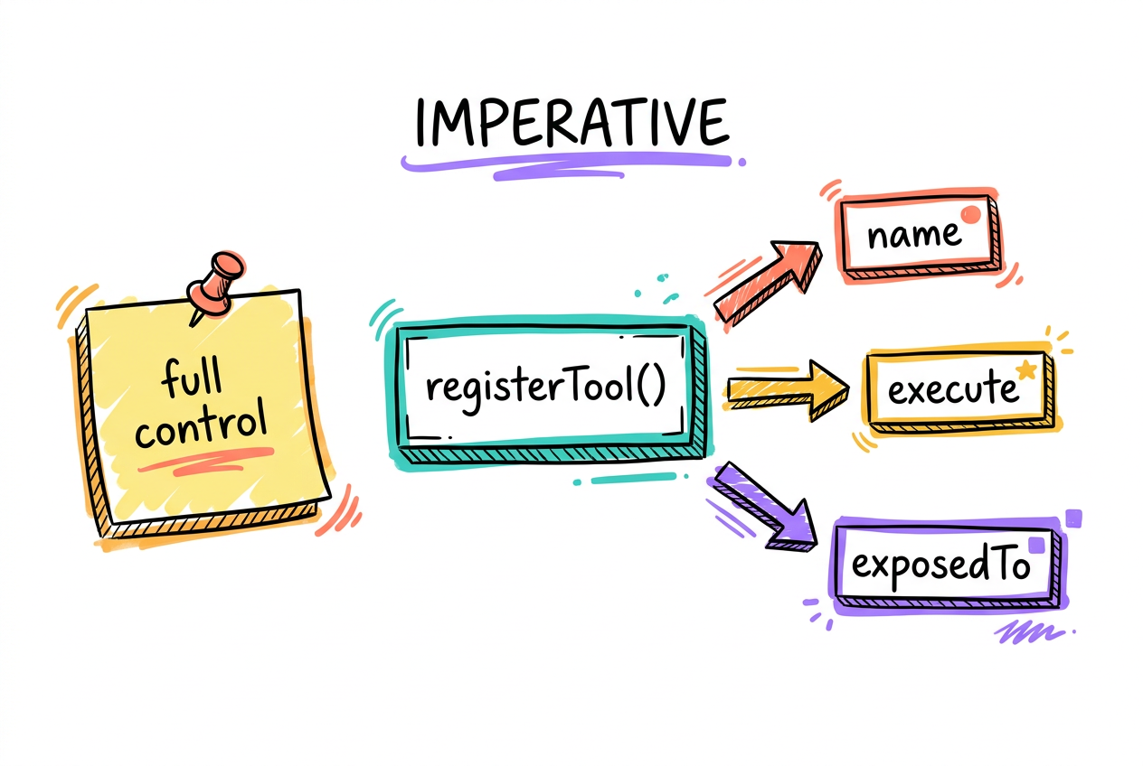 Imperative API: registerTool in JS